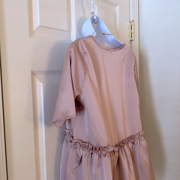 New Blush Pink Peplum Ruffle Boho Top - Picture 12 of 15